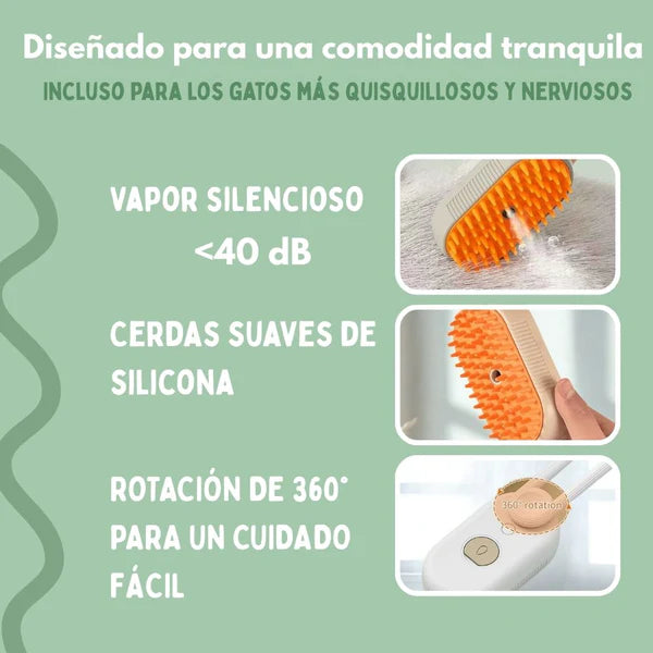 VAPOPELO® - Cepillo de Vapor Multifuncional 4 en 1 para gatos