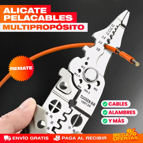ALICATE PELACABLES MULTIPROPÓSITO: CORTES PRECISOS Y SEGUROS.