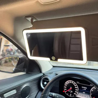 Glam Visor® - Espejo LED de Maquillaje para Carro – Recargable & de Lujo